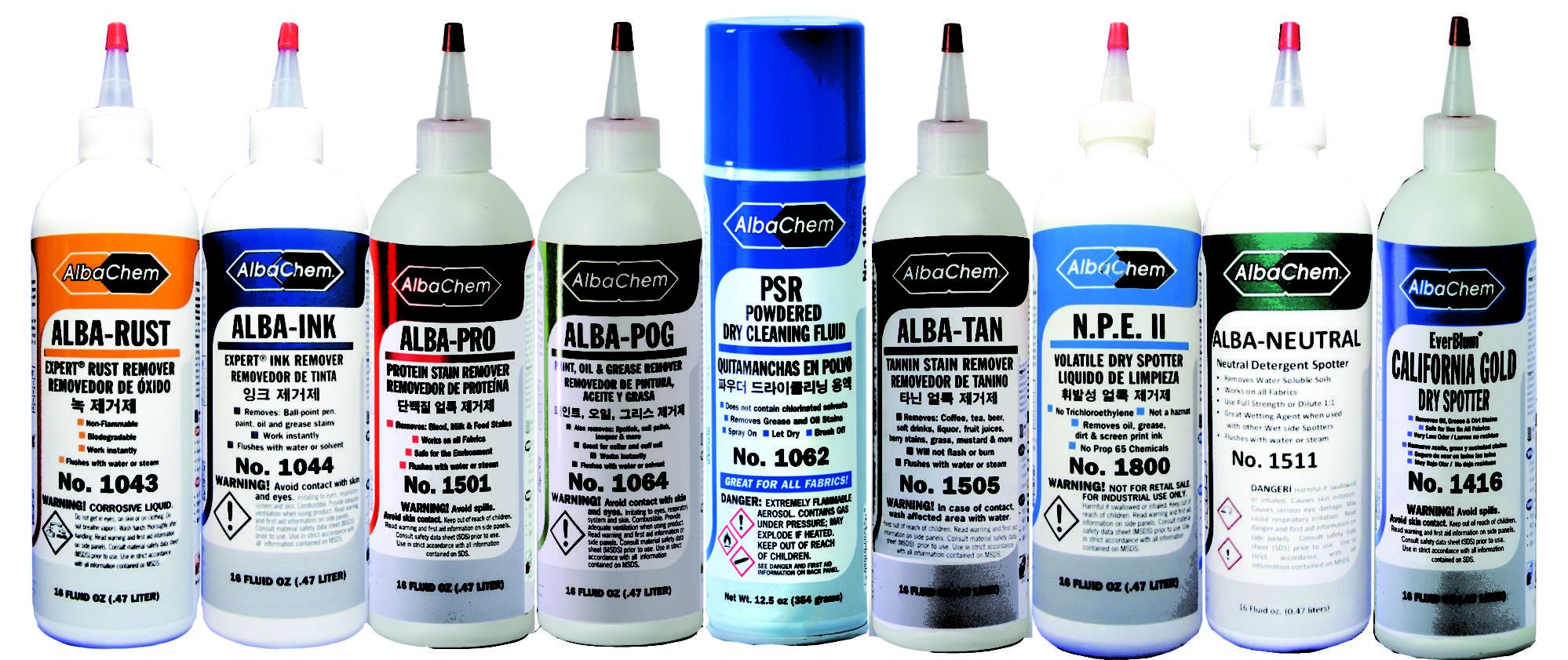 ALBACHEM Spotters Kit with PSR Universal Drycleaning Solutions